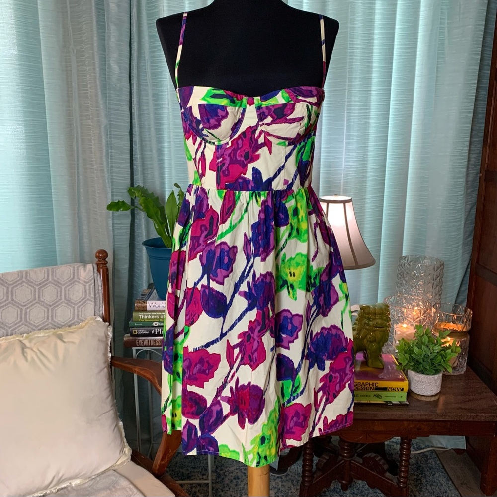 Victoria’s Secret Moda International Spaghetti Strap Floral Cotton Mini Dress 4
